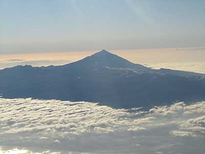Teide aus dem Flugzeug gesehen
